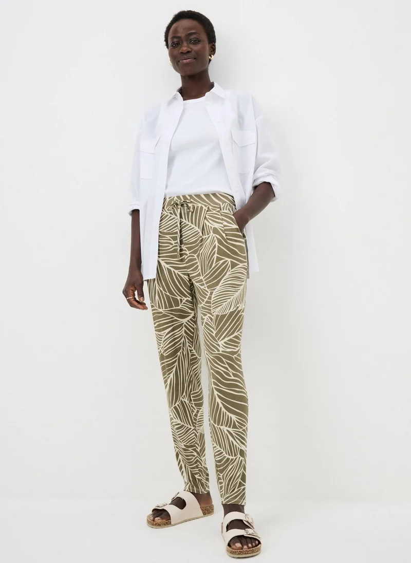 Matalan Khaki Leaf Print Harem Trousers